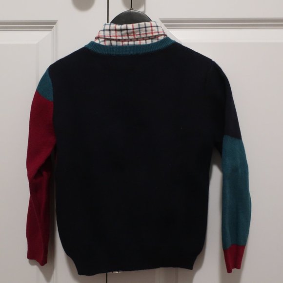 Jacadi Boys Checked Shirt and Colorblock Sweater Set, Size 6 - Picture 7 of 15